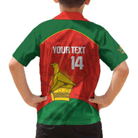 Custom Zimbabwe Cricket Family Matching Off The Shoulder Long Sleeve Dress and Hawaiian Shirt Go Chevrons 2003 Color Version - Wonder Print Shop