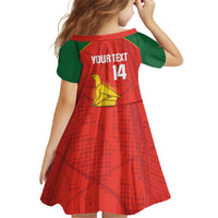 Custom Zimbabwe Cricket Family Matching Off The Shoulder Long Sleeve Dress and Hawaiian Shirt Go Chevrons 2003 Color Version - Wonder Print Shop
