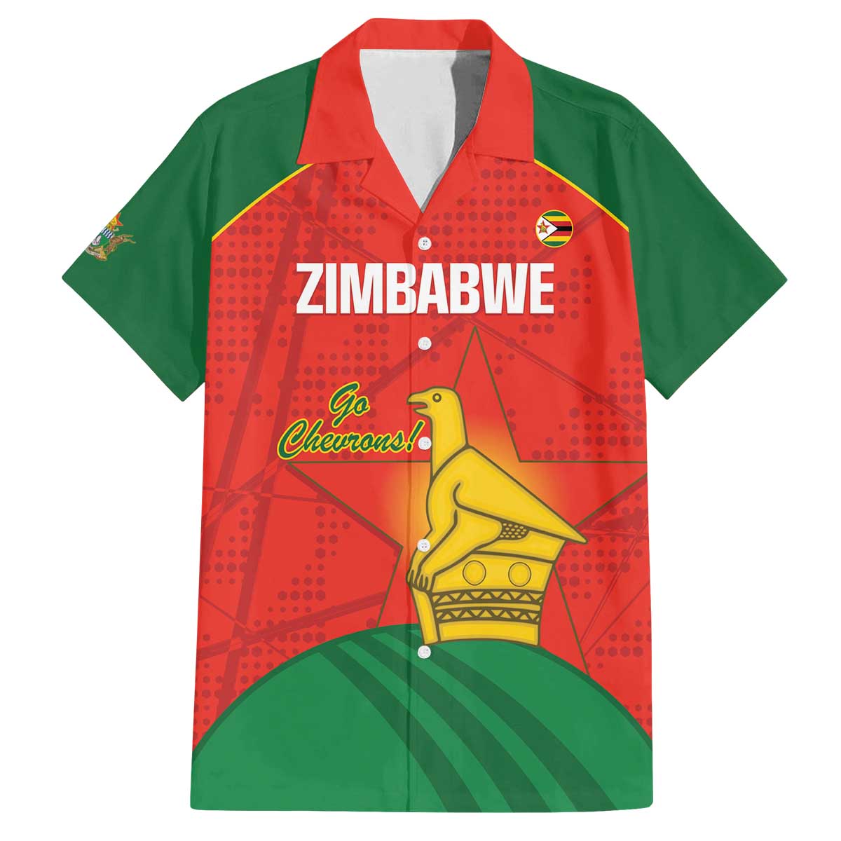 Custom Zimbabwe Cricket Family Matching Off The Shoulder Long Sleeve Dress and Hawaiian Shirt Go Chevrons 2003 Color Version - Wonder Print Shop