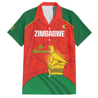 Custom Zimbabwe Cricket Family Matching Off The Shoulder Long Sleeve Dress and Hawaiian Shirt Go Chevrons 2003 Color Version - Wonder Print Shop