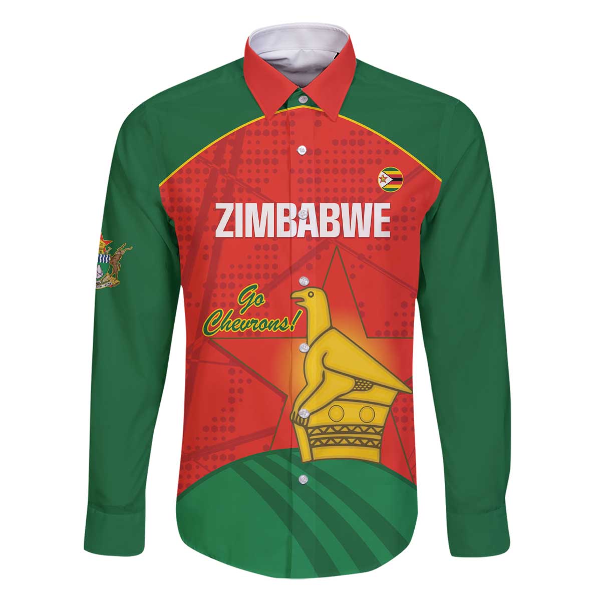 Custom Zimbabwe Cricket Family Matching Off The Shoulder Long Sleeve Dress and Hawaiian Shirt Go Chevrons 2003 Color Version - Wonder Print Shop