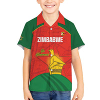 Custom Zimbabwe Cricket Family Matching Off The Shoulder Long Sleeve Dress and Hawaiian Shirt Go Chevrons 2003 Color Version - Wonder Print Shop