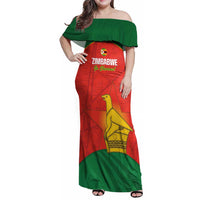 Custom Zimbabwe Cricket Family Matching Off Shoulder Maxi Dress and Hawaiian Shirt Go Chevrons 2003 Color Version - Wonder Print Shop