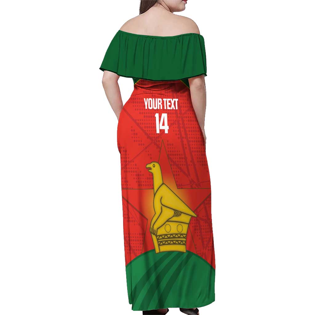 Custom Zimbabwe Cricket Family Matching Off Shoulder Maxi Dress and Hawaiian Shirt Go Chevrons 2003 Color Version - Wonder Print Shop