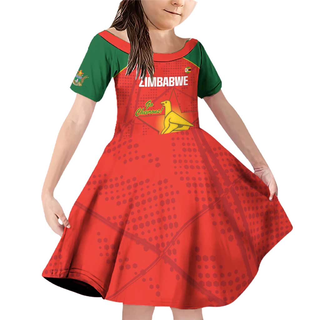Custom Zimbabwe Cricket Family Matching Off Shoulder Short Dress and Hawaiian Shirt Go Chevrons 2003 Color Version - Wonder Print Shop