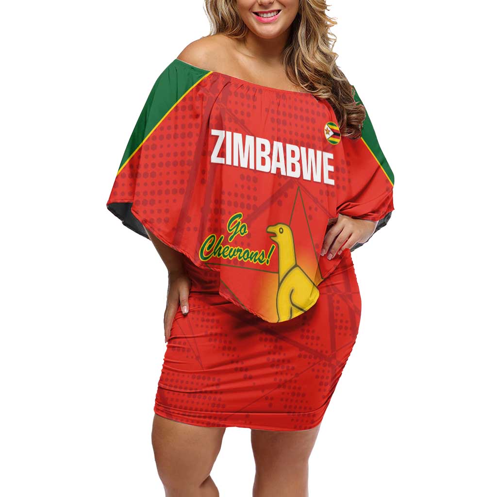 Custom Zimbabwe Cricket Family Matching Off Shoulder Short Dress and Hawaiian Shirt Go Chevrons 2003 Color Version - Wonder Print Shop