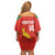 Custom Zimbabwe Cricket Family Matching Off Shoulder Short Dress and Hawaiian Shirt Go Chevrons 2003 Color Version - Wonder Print Shop