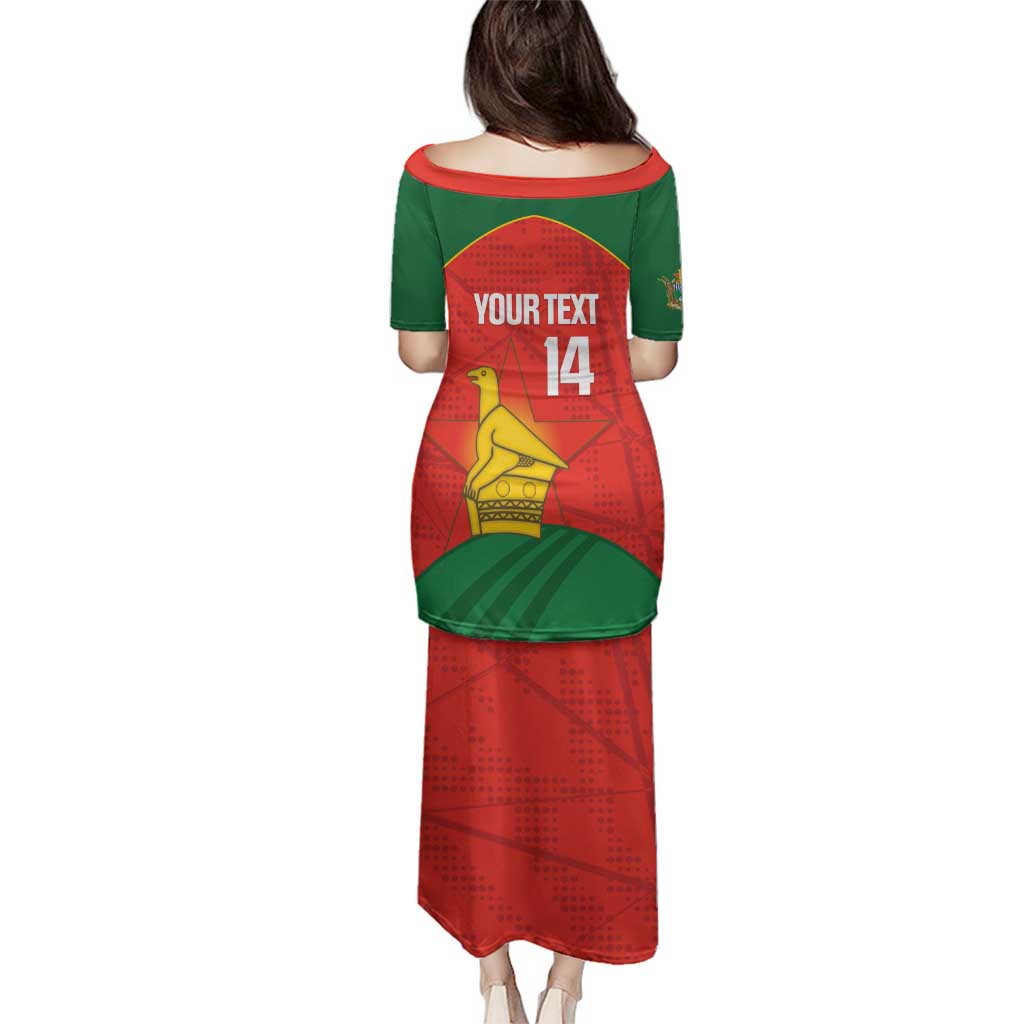 Custom Zimbabwe Cricket Family Matching Puletasi and Hawaiian Shirt Go Chevrons 2003 Color Version - Wonder Print Shop