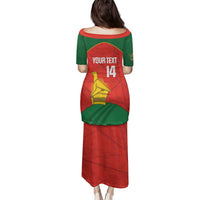 Custom Zimbabwe Cricket Family Matching Puletasi and Hawaiian Shirt Go Chevrons 2003 Color Version - Wonder Print Shop