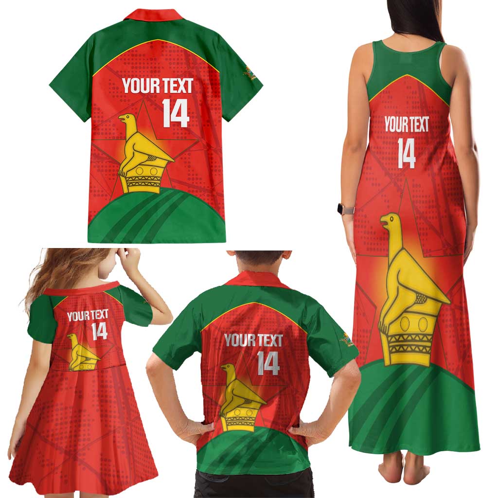 Custom Zimbabwe Cricket Family Matching Tank Maxi Dress and Hawaiian Shirt Go Chevrons 2003 Color Version - Wonder Print Shop
