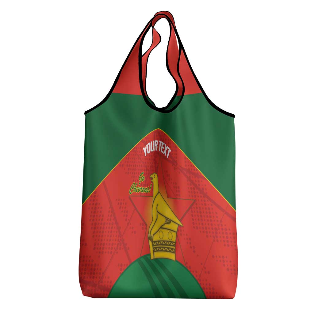 Custom Zimbabwe Cricket Grocery Bag Go Chevrons 2003 Color Version - Wonder Print Shop