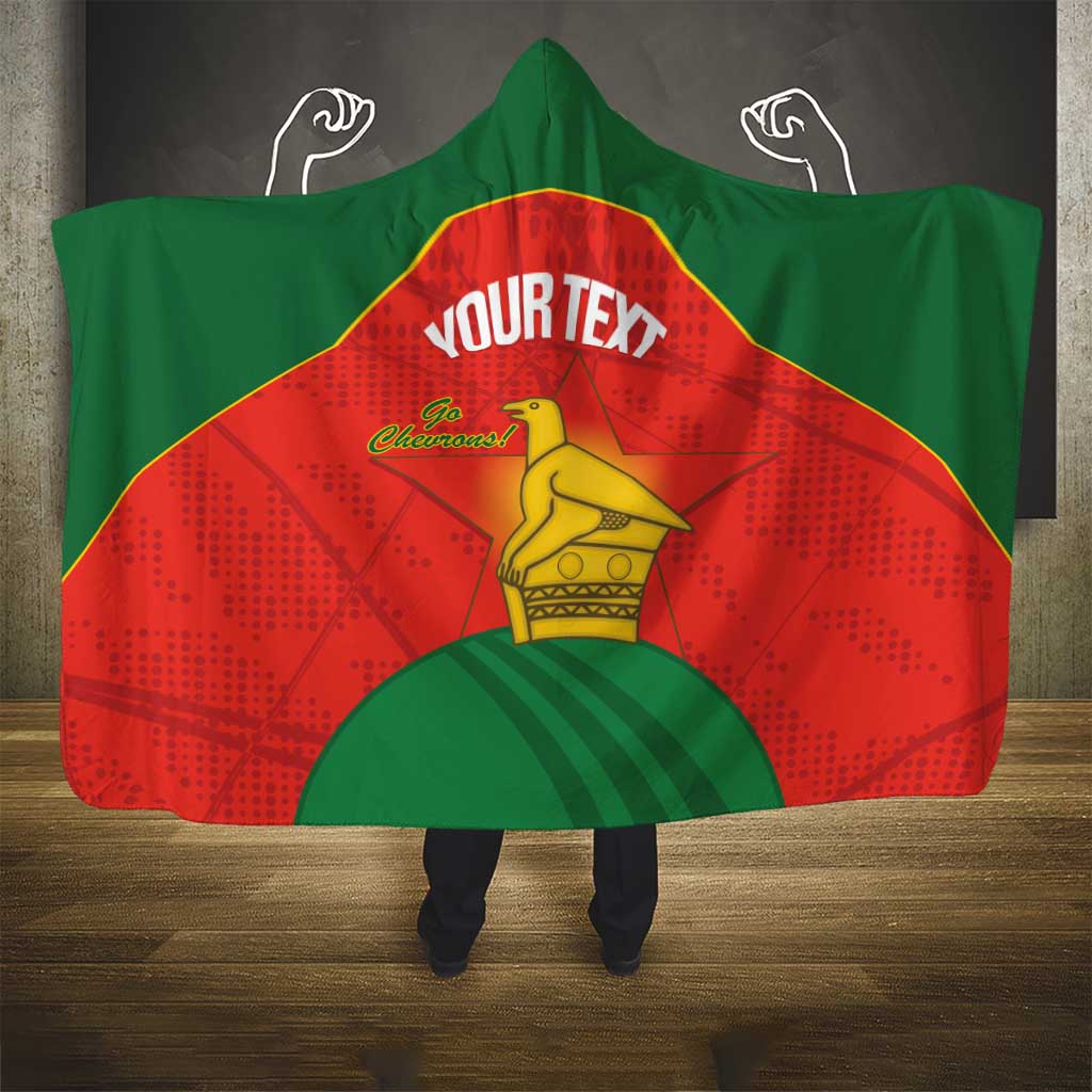 Custom Zimbabwe Cricket Hooded Blanket Go Chevrons 2003 Color Version - Wonder Print Shop