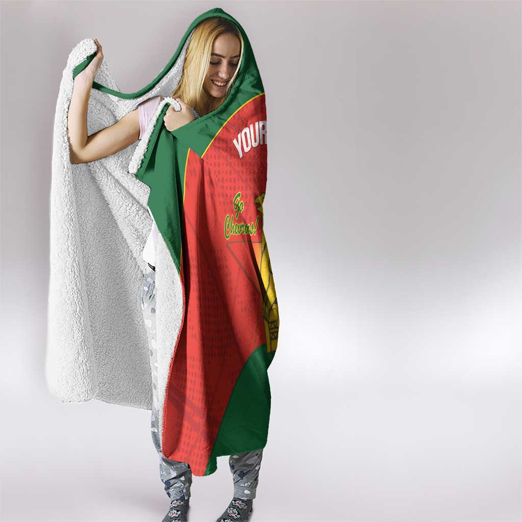 Custom Zimbabwe Cricket Hooded Blanket Go Chevrons 2003 Color Version - Wonder Print Shop