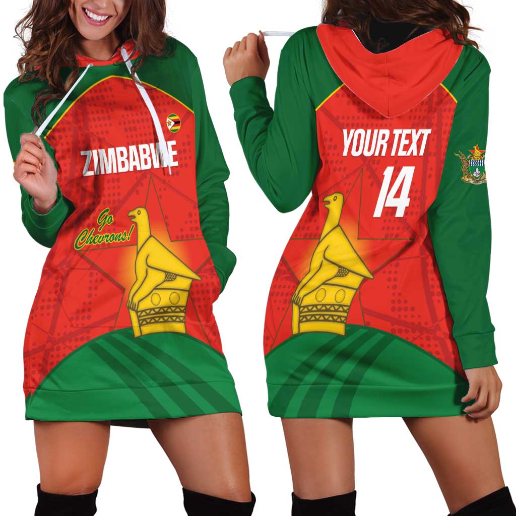 Custom Zimbabwe Cricket Hoodie Dress Go Chevrons 2003 Color Version - Wonder Print Shop