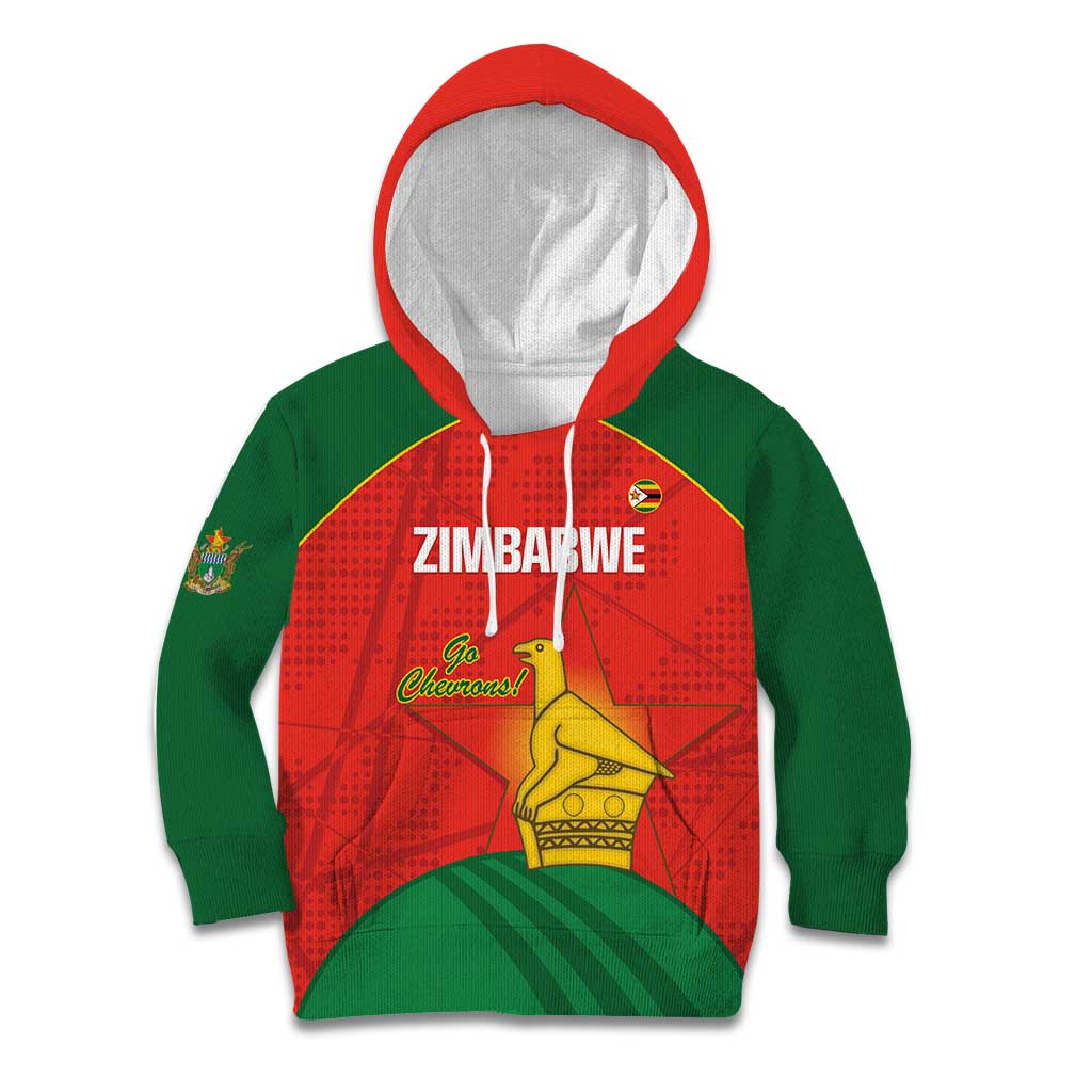 Custom Zimbabwe Cricket Kid Hoodie Go Chevrons 2003 Color Version - Wonder Print Shop