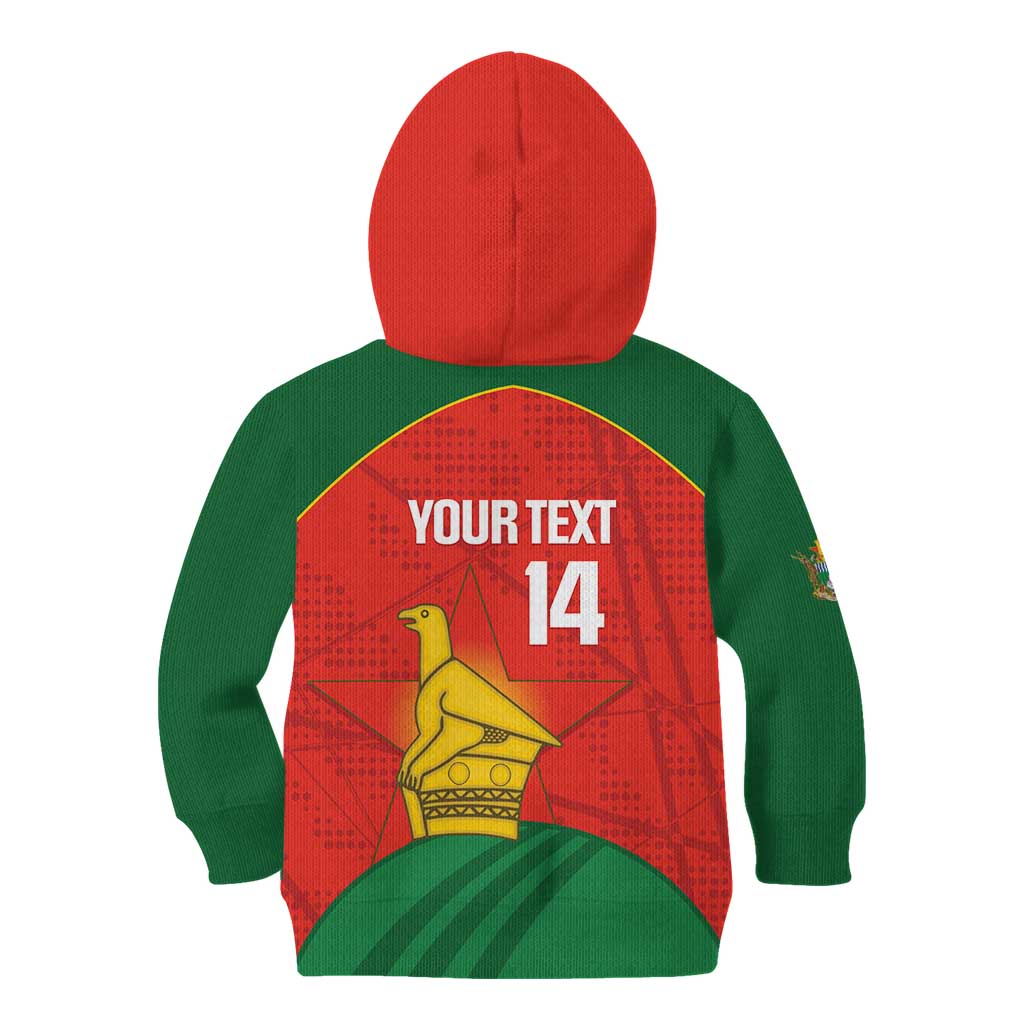 Custom Zimbabwe Cricket Kid Hoodie Go Chevrons 2003 Color Version - Wonder Print Shop