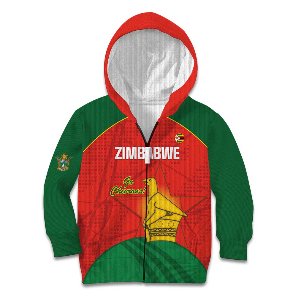 Custom Zimbabwe Cricket Kid Hoodie Go Chevrons 2003 Color Version - Wonder Print Shop