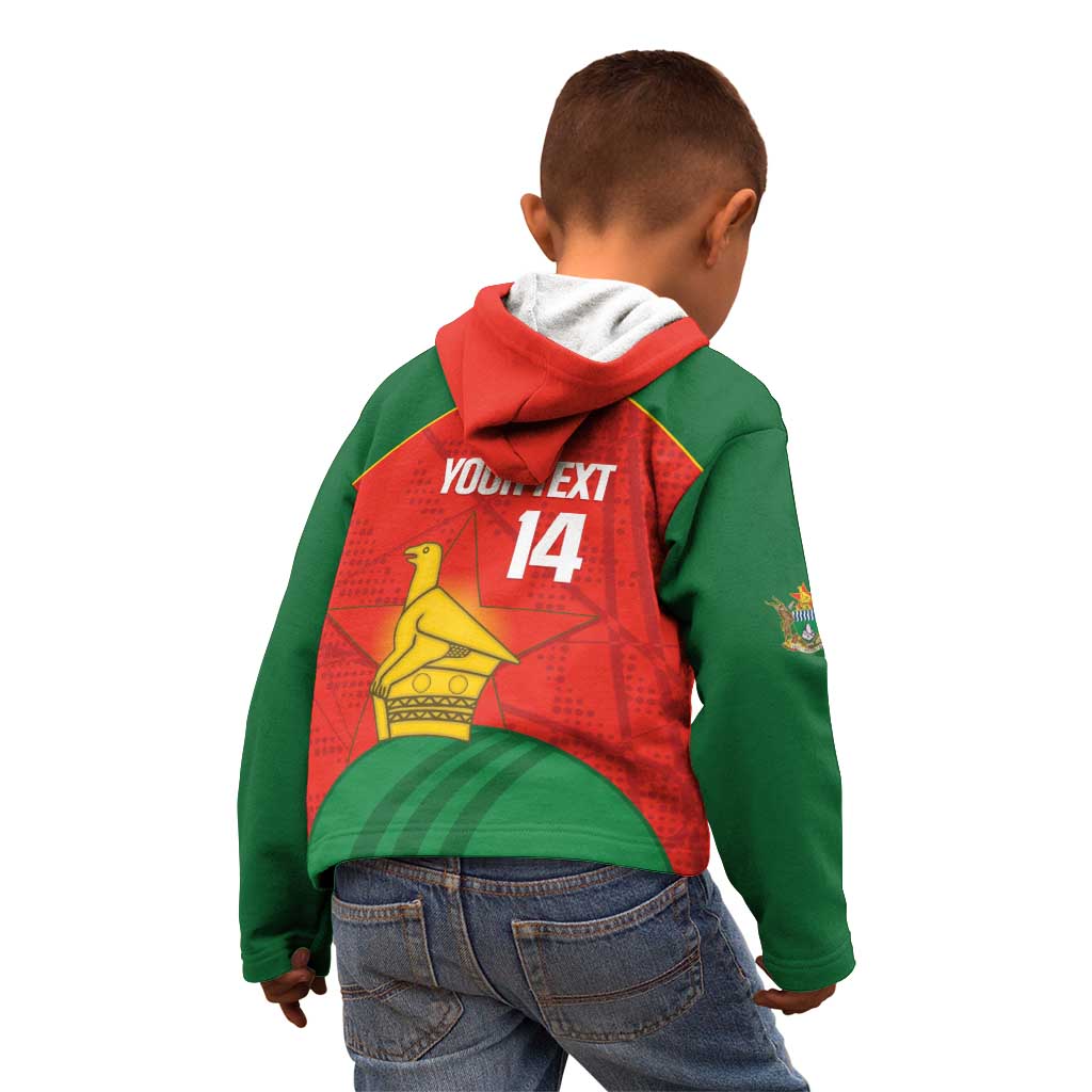 Custom Zimbabwe Cricket Kid Hoodie Go Chevrons 2003 Color Version - Wonder Print Shop