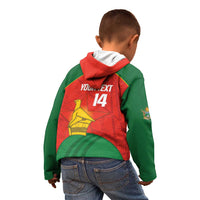 Custom Zimbabwe Cricket Kid Hoodie Go Chevrons 2003 Color Version - Wonder Print Shop