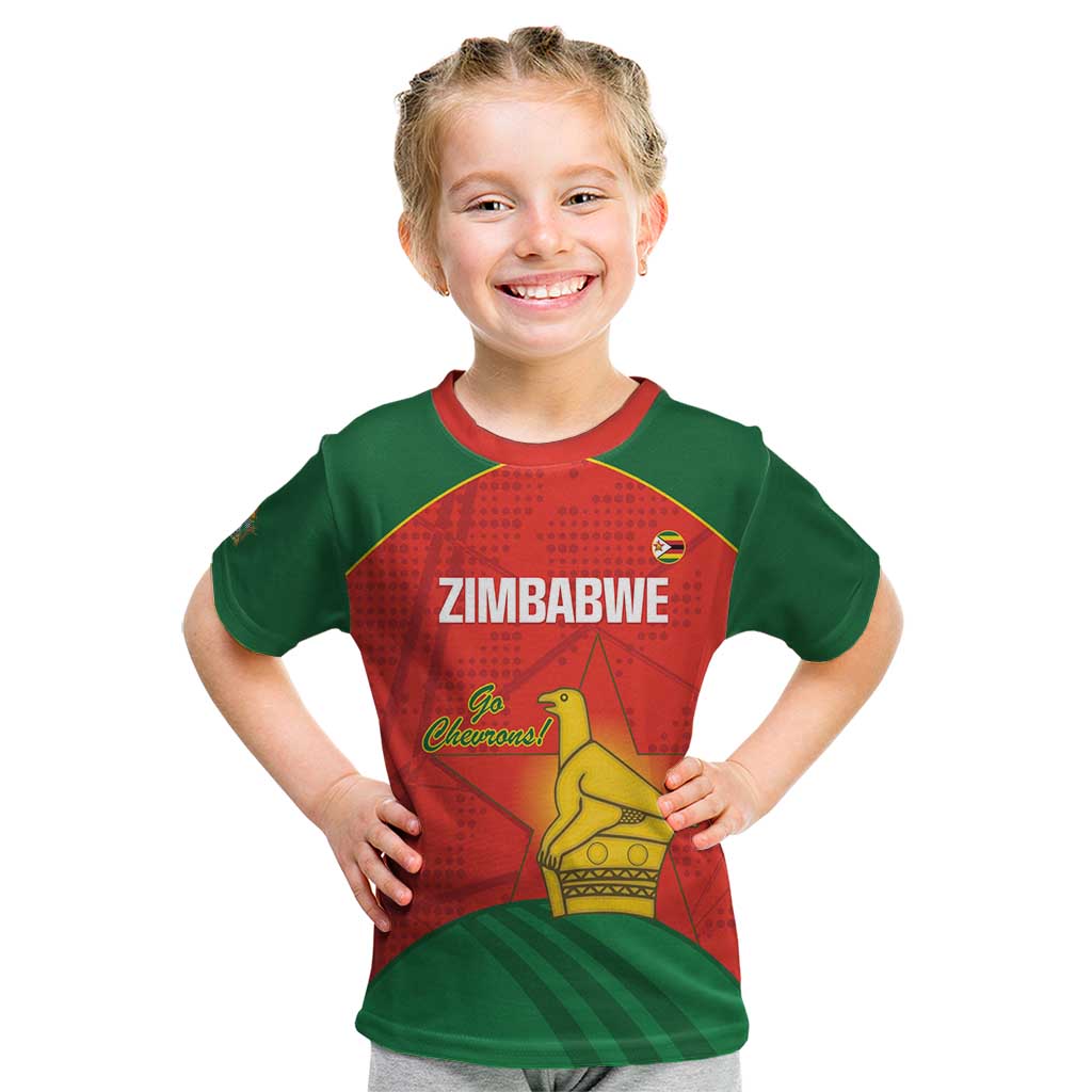 Custom Zimbabwe Cricket Kid T Shirt Go Chevrons 2003 Color Version - Wonder Print Shop
