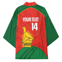 Custom Zimbabwe Cricket Kimono Go Chevrons 2003 Color Version - Wonder Print Shop
