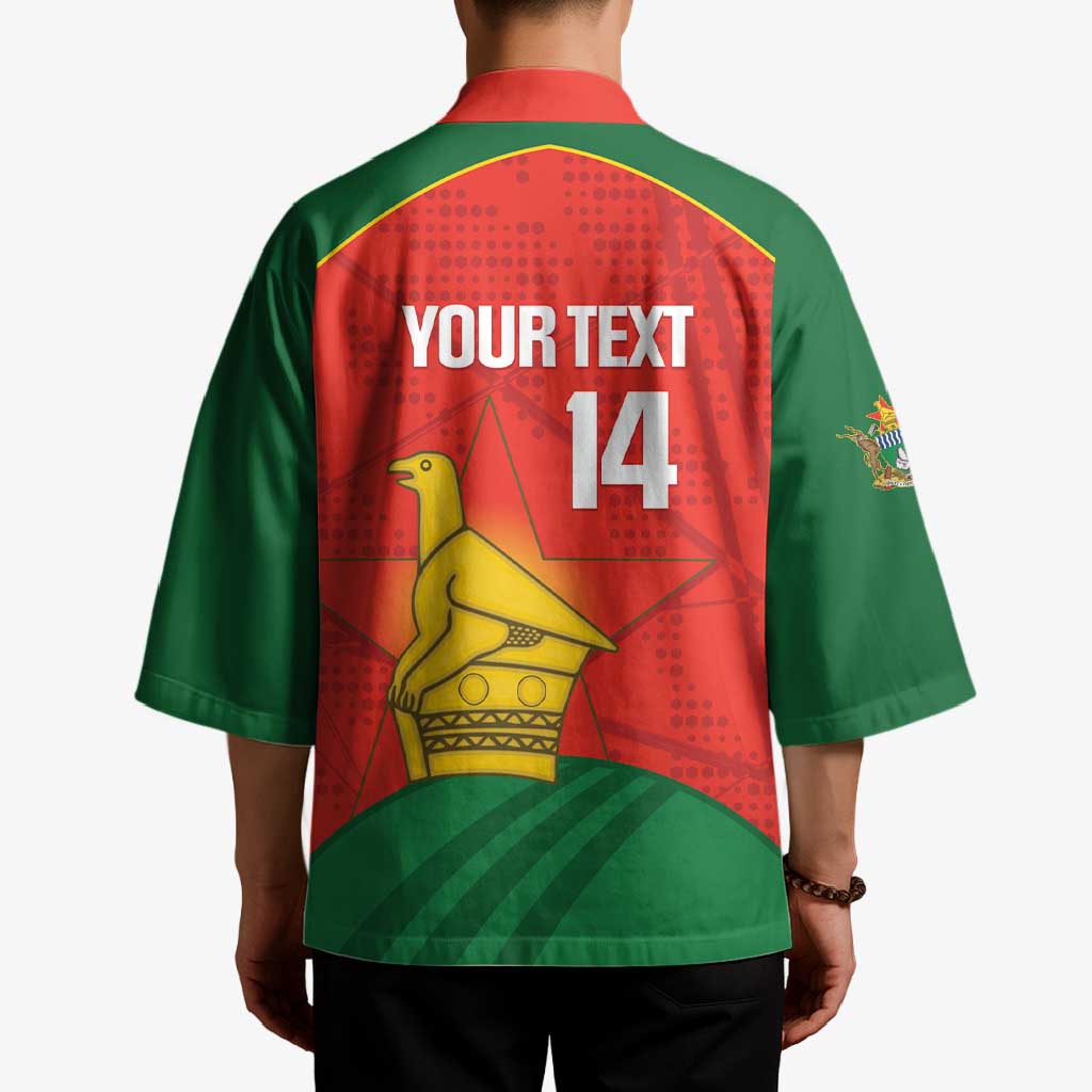 Custom Zimbabwe Cricket Kimono Go Chevrons 2003 Color Version - Wonder Print Shop