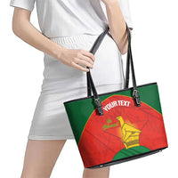 Custom Zimbabwe Cricket Leather Tote Bag Go Chevrons 2003 Color Version - Wonder Print Shop