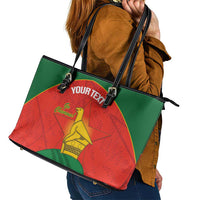 Custom Zimbabwe Cricket Leather Tote Bag Go Chevrons 2003 Color Version - Wonder Print Shop
