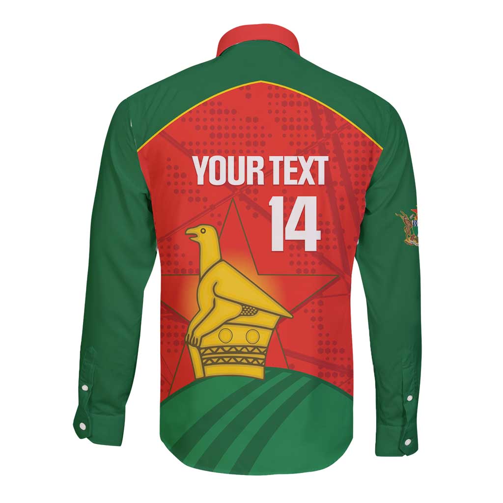 Custom Zimbabwe Cricket Long Sleeve Button Shirt Go Chevrons 2003 Color Version - Wonder Print Shop