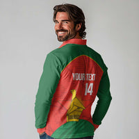 Custom Zimbabwe Cricket Long Sleeve Polo Shirt Go Chevrons 2003 Color Version - Wonder Print Shop
