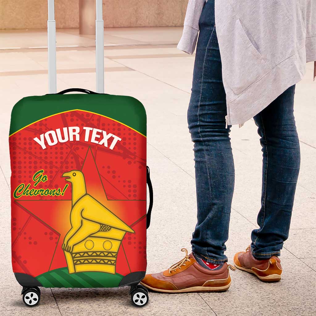 Custom Zimbabwe Cricket Luggage Cover Go Chevrons 2003 Color Version - Wonder Print Shop