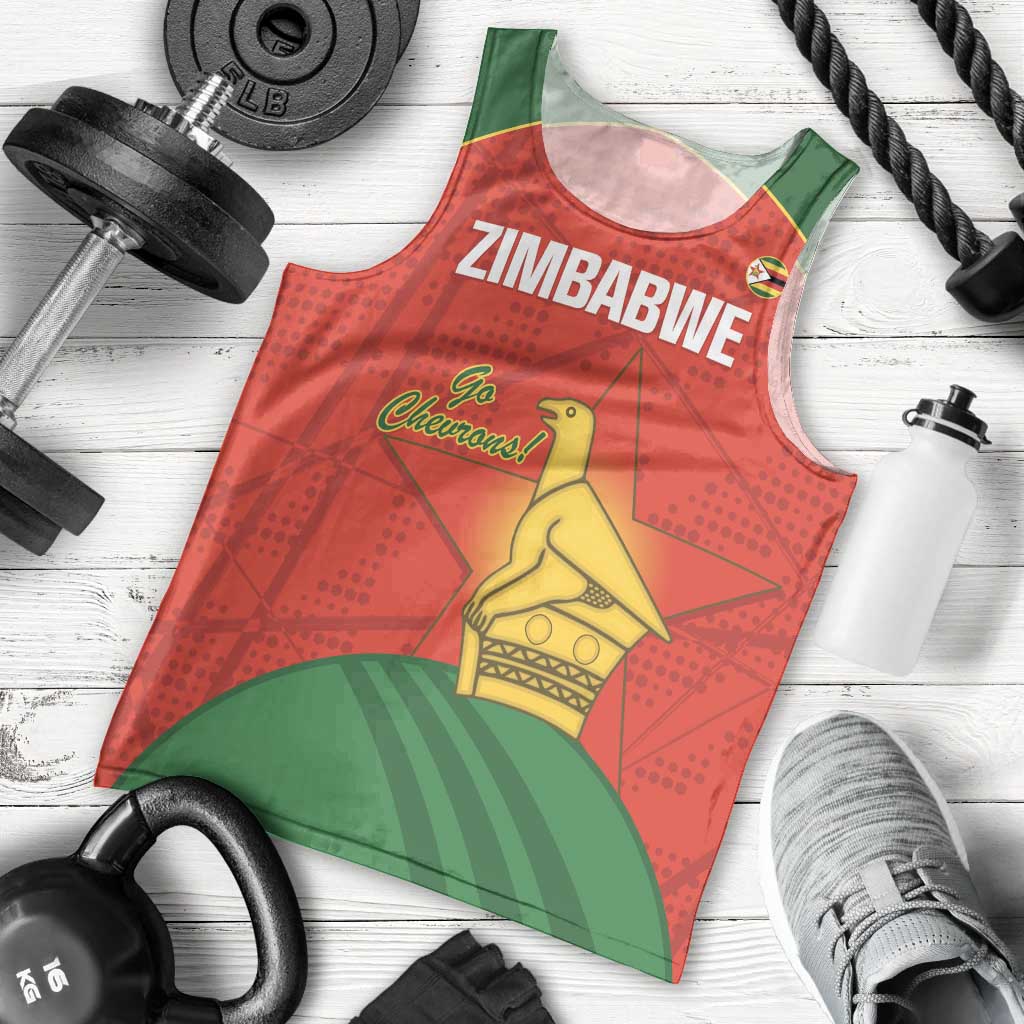 Custom Zimbabwe Cricket Men Tank Top Go Chevrons 2003 Color Version - Wonder Print Shop