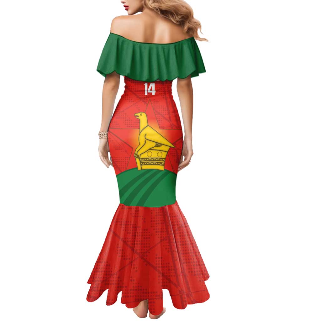 Custom Zimbabwe Cricket Mermaid Dress Go Chevrons 2003 Color Version - Wonder Print Shop