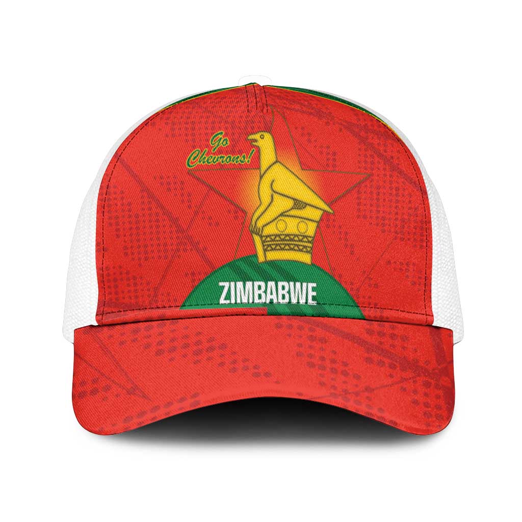 Zimbabwe Cricket Mesh Trucker Cap Go Chevrons 2003 Color Version - Wonder Print Shop