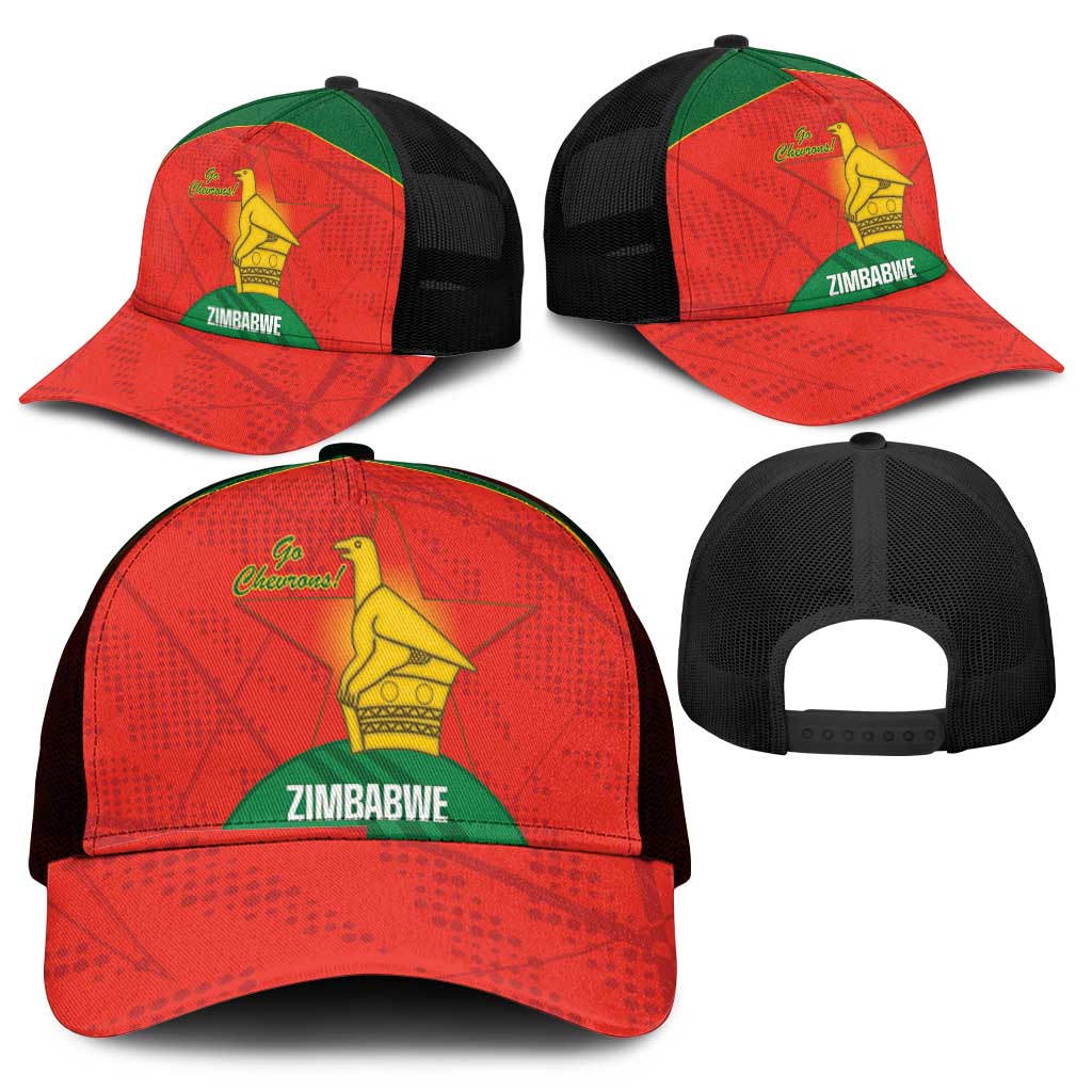 Zimbabwe Cricket Mesh Trucker Cap Go Chevrons 2003 Color Version - Wonder Print Shop