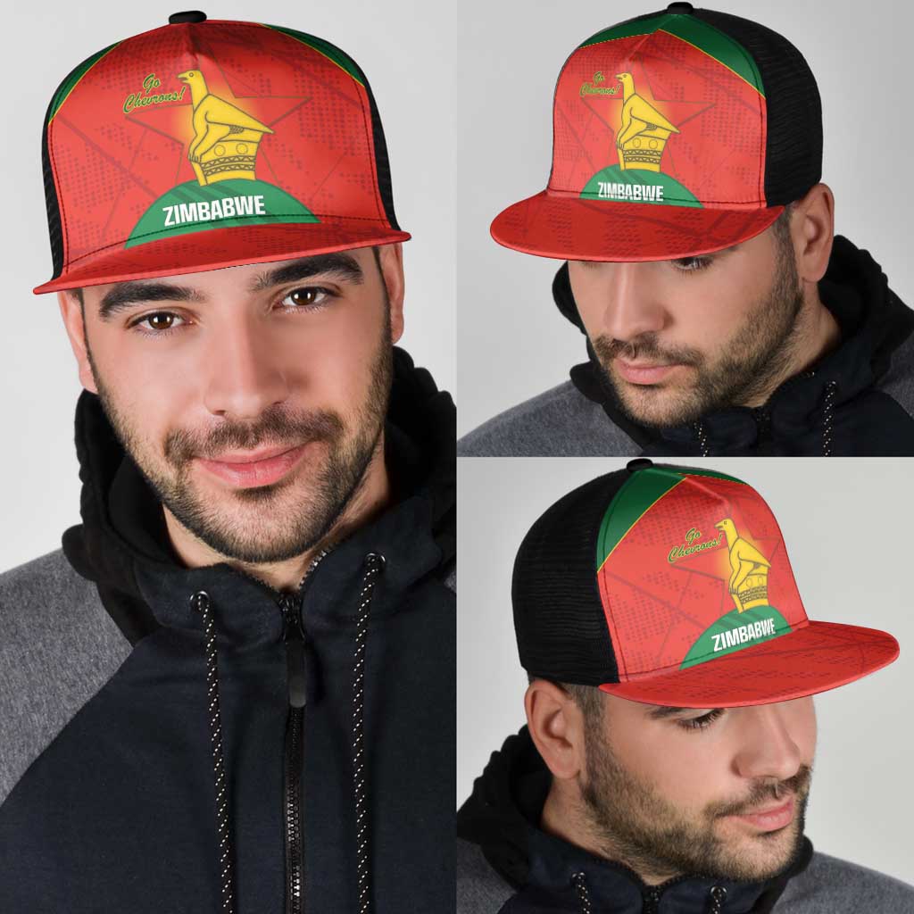 Zimbabwe Cricket Mesh Trucker Cap Go Chevrons 2003 Color Version - Wonder Print Shop
