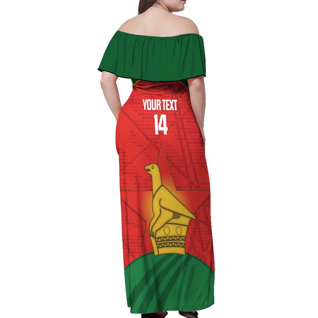 Custom Zimbabwe Cricket Off Shoulder Maxi Dress Go Chevrons 2003 Color Version - Wonder Print Shop