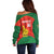 Custom Zimbabwe Cricket Off Shoulder Sweater Go Chevrons 2003 Color Version - Wonder Print Shop