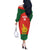 Custom Zimbabwe Cricket Off The Shoulder Long Sleeve Dress Go Chevrons 2003 Color Version - Wonder Print Shop