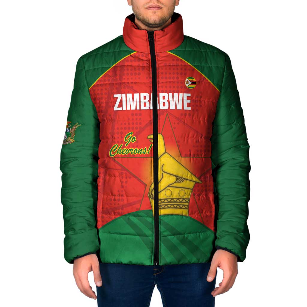 Custom Zimbabwe Cricket Padded Jacket Go Chevrons 2003 Color Version - Wonder Print Shop