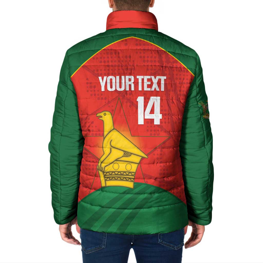 Custom Zimbabwe Cricket Padded Jacket Go Chevrons 2003 Color Version - Wonder Print Shop