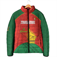 Custom Zimbabwe Cricket Padded Jacket Go Chevrons 2003 Color Version - Wonder Print Shop