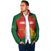 Custom Zimbabwe Cricket Padded Jacket Go Chevrons 2003 Color Version - Wonder Print Shop