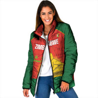 Custom Zimbabwe Cricket Padded Jacket Go Chevrons 2003 Color Version - Wonder Print Shop