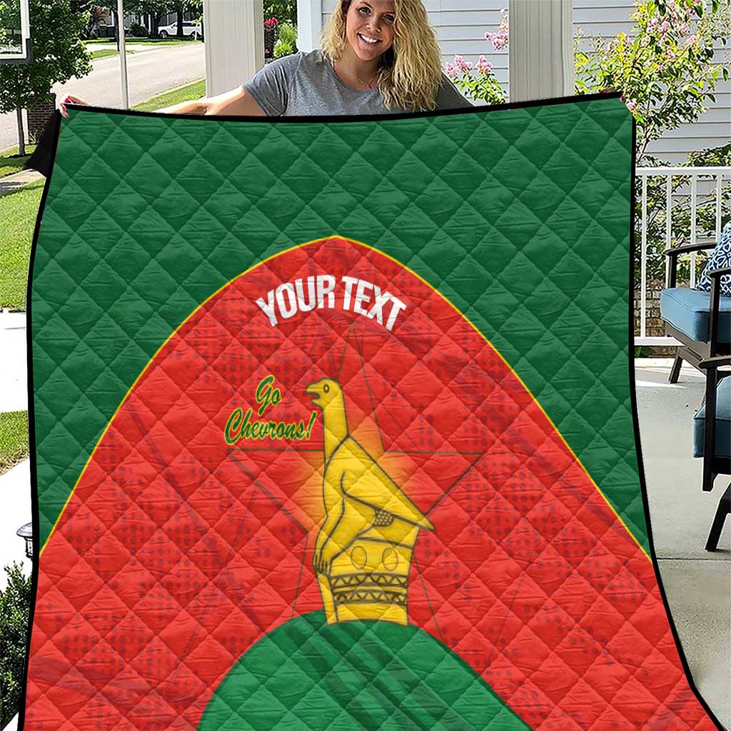Custom Zimbabwe Cricket Quilt Go Chevrons 2003 Color Version - Wonder Print Shop