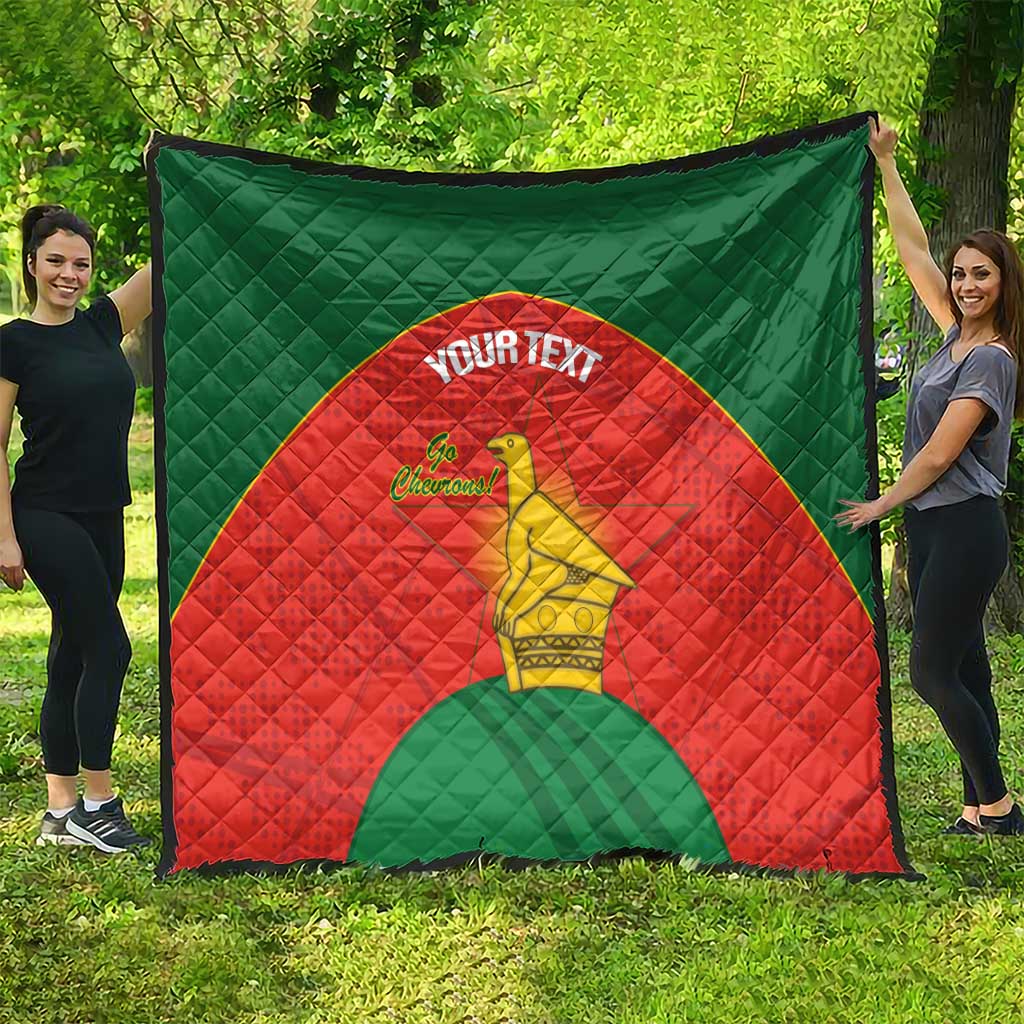 Custom Zimbabwe Cricket Quilt Go Chevrons 2003 Color Version - Wonder Print Shop