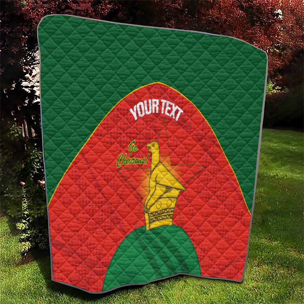 Custom Zimbabwe Cricket Quilt Go Chevrons 2003 Color Version - Wonder Print Shop
