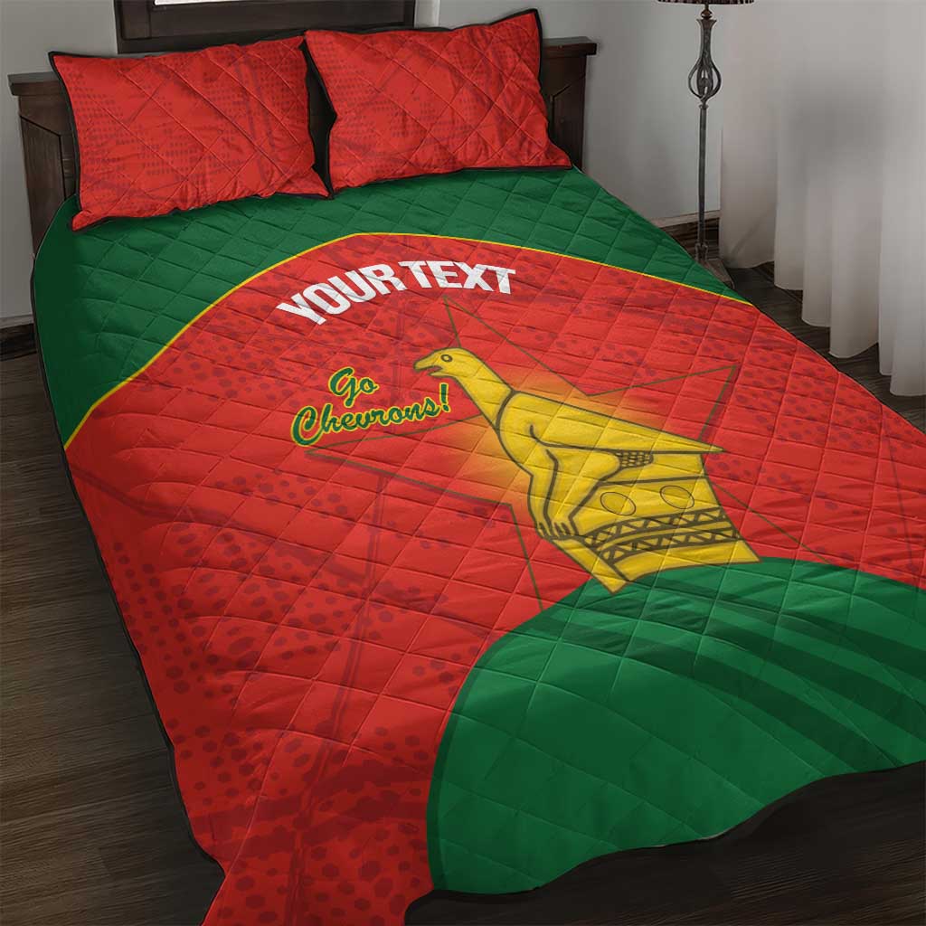Custom Zimbabwe Cricket Quilt Bed Set Go Chevrons 2003 Color Version - Wonder Print Shop