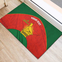 Custom Zimbabwe Cricket Rubber Doormat Go Chevrons 2003 Color Version - Wonder Print Shop
