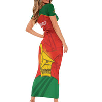 Custom Zimbabwe Cricket Short Sleeve Bodycon Dress Go Chevrons 2003 Color Version - Wonder Print Shop